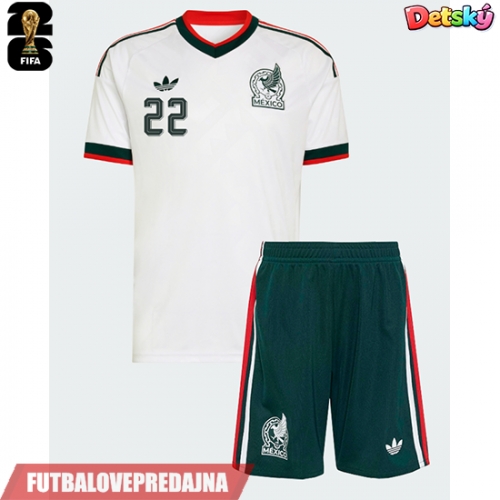 Lacne Dětský Futbalové dres Mexiko Armando Gonzalez #14 MS 2026 Krátky Rukáv - Preč (+ trenírky)